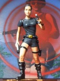 photo Lara Croft in jungle outfit action figure diorama.